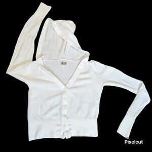 Converse Knit 5 Button Crop Hoodie Size: XS